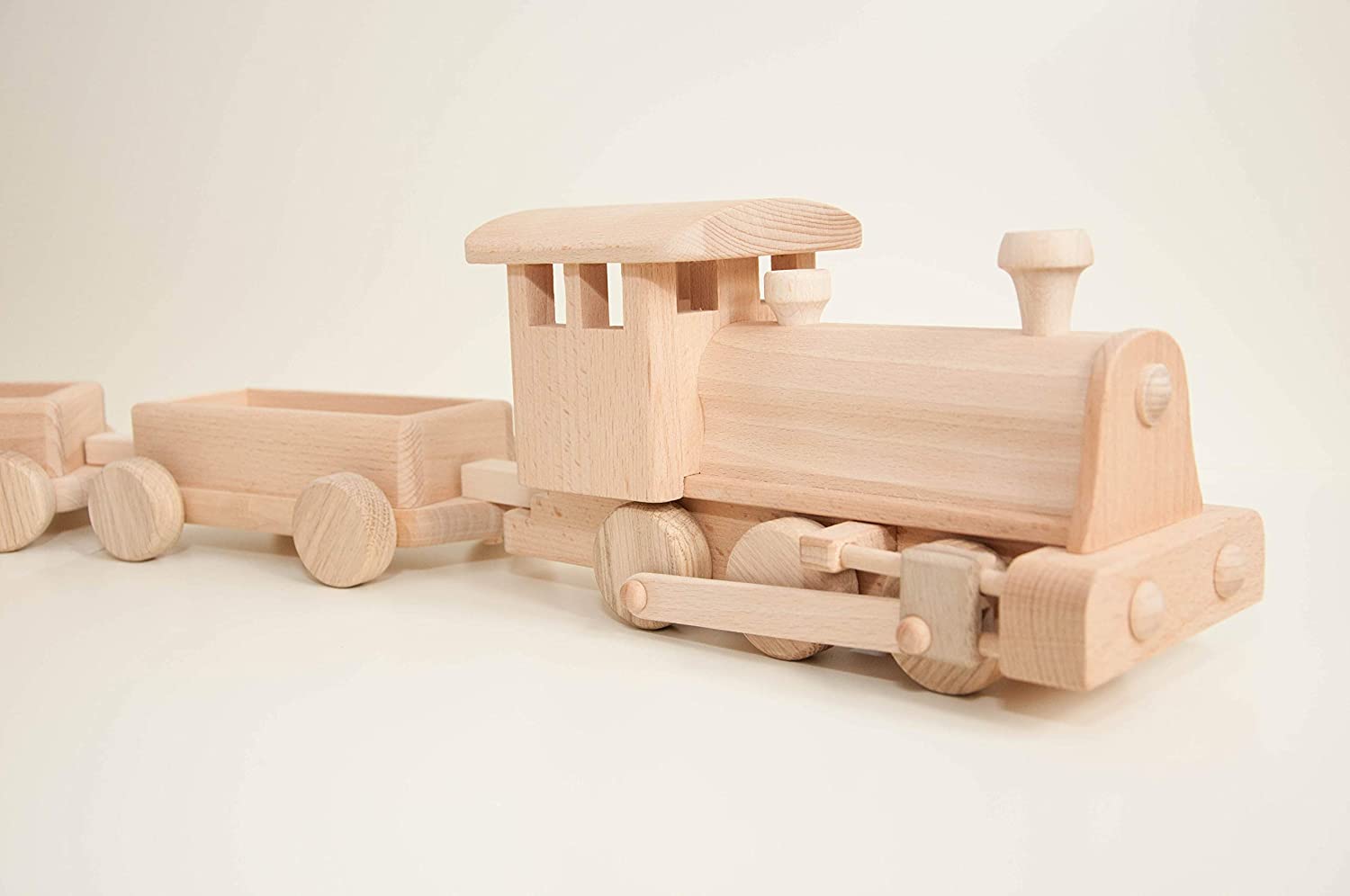 Handcrafted wooden train toy